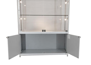 SOLARIS 1000 x 400 x 1980mm Glass Cabinets W/storage