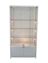SOLARIS 1000 x 400 x 1980mm Glass Cabinets W/storage