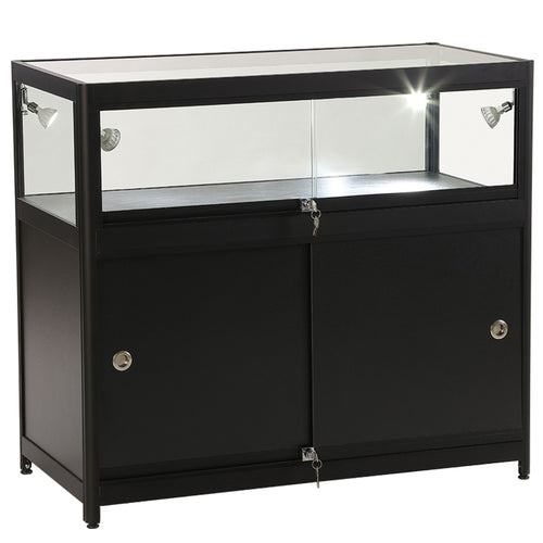 Element Black Aluminium Storage Counter (100cm wide, 50cm deep)