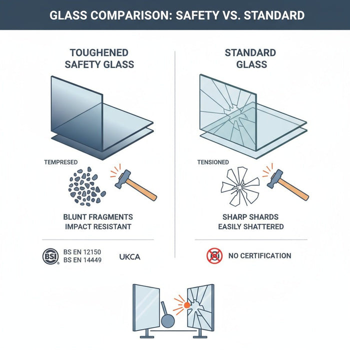 Toughened Safety Glass vs Standard Glass: Why UK Standards Matter for Your Display - Display Cabinets Direct