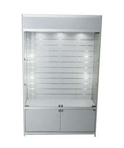 SOLARIS 1200 x 400 x 1980mm Glass Cabinets W/storage