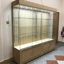 School Trophy Glass Display Cabinet with cupboard - 2m Wide x 2.1m High - Display Cabinets Direct