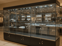 3m WIde School Trophy Glass Display Cabinet with Base cupboard - Display Cabinets Direct
