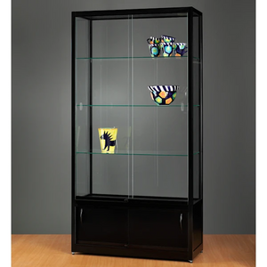 Aspire WME 1000 Glass Display Cabinet with Storage Black