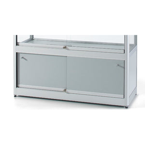 Aspire WME 1200 Glass Display Cabinet with Storage silver
