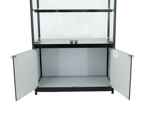 SOLARIS 800 x 400 x 1980mm Glass Cabinets W/storage