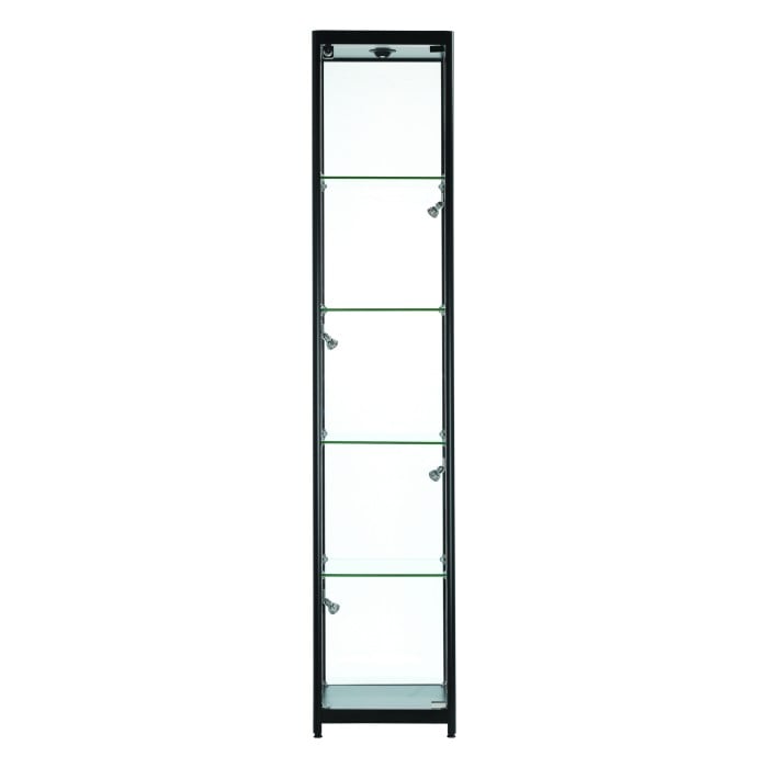 Vista Black Display Cabinet Tall Narrow – Display Cabinets Direct