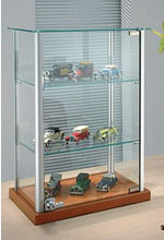 Fusion 4.6 Countertop Glass Showcase filled with vintage model cars, demonstrating the display capabilities of glass display cabinets for collectibles.