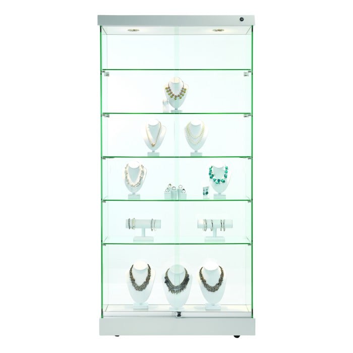 Napoli Grey Display Cabinet Tall Wide – Display Cabinets Direct