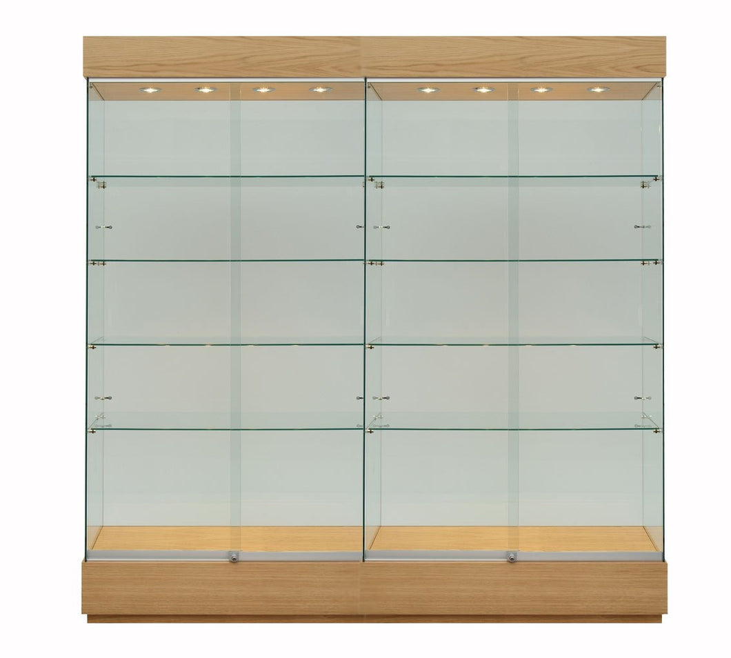 Craftsman 2m Wide Frameless Wooden Display Showcase