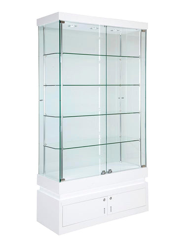 SOLARIS 650 x 400 x 1900mm Glass Cabinets W/storage