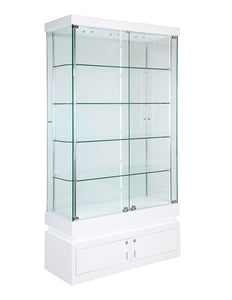 SOLARIS 650 x 400 x 1900mm Glass Cabinets W/storage