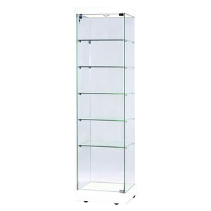 Napoli White Display Cabinet Tall Narrow
