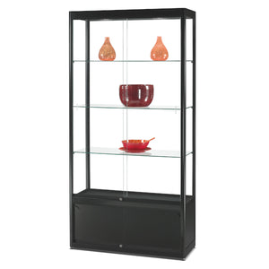 Aspire GPC 1000 Glass Display Cabinet with Storage Black