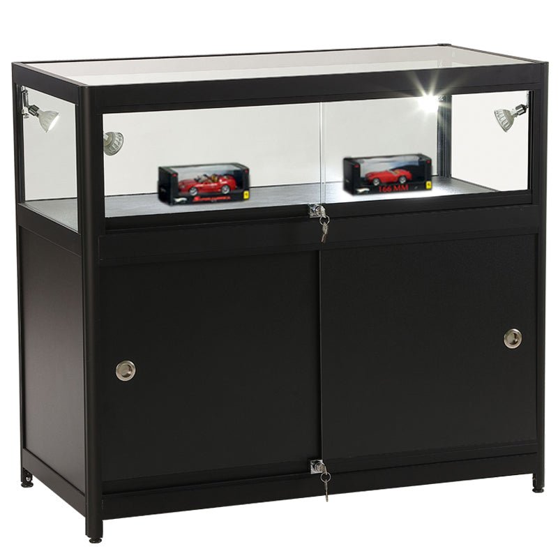 Element Black Aluminium Storage Counter (100cm wide, 50cm deep ...