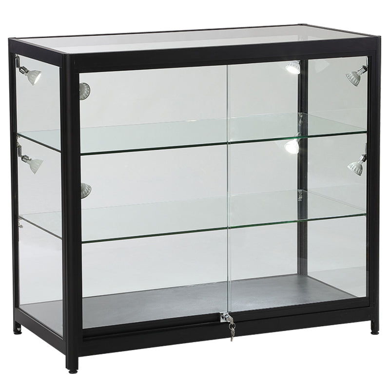 Element Black Aluminium Shop Display Counter (100cm wide, 50cm deep)