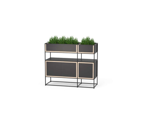Caroline Display Storage With Planter Boxes and Doors SR-CD-PB05