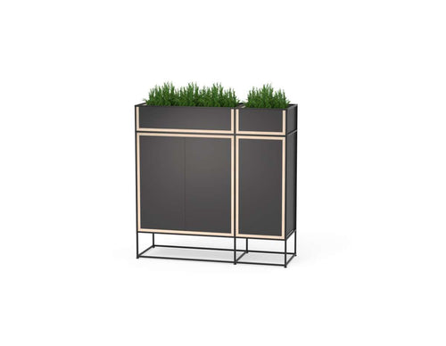 Caroline Display Storage With Planter Boxes and Doors SR-CD-PB07