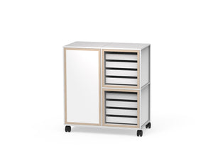 Caroline Display Shelving Trolley With Trays and Doors TR-CD08