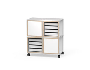 Caroline Display Shelving Trolley With Trays and Doors TR-CD09