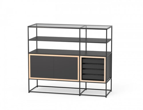 Caroline Display Shelving Furniture With Glass Top MR-TG-CD11