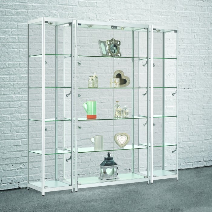 Vista Silver Display Cabinet Tall Extra Wide – Display Cabinets Direct