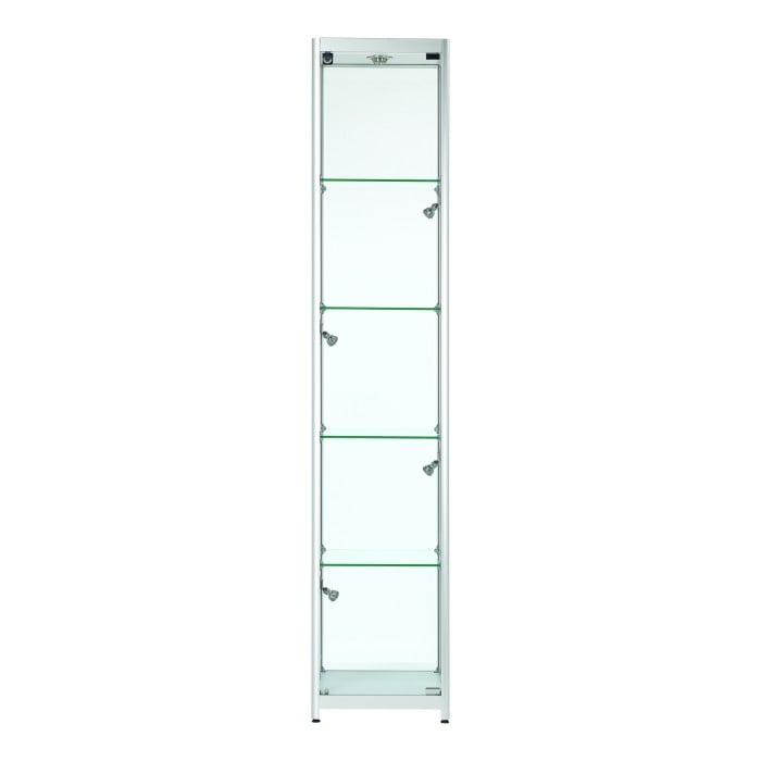 Vista Silver Display Cabinet Tall Narrow – Display Cabinets Direct