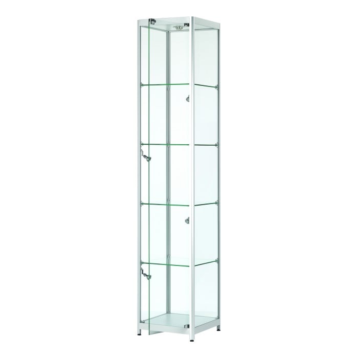 Vista Silver Display Cabinet Tall Narrow – Display Cabinets Direct
