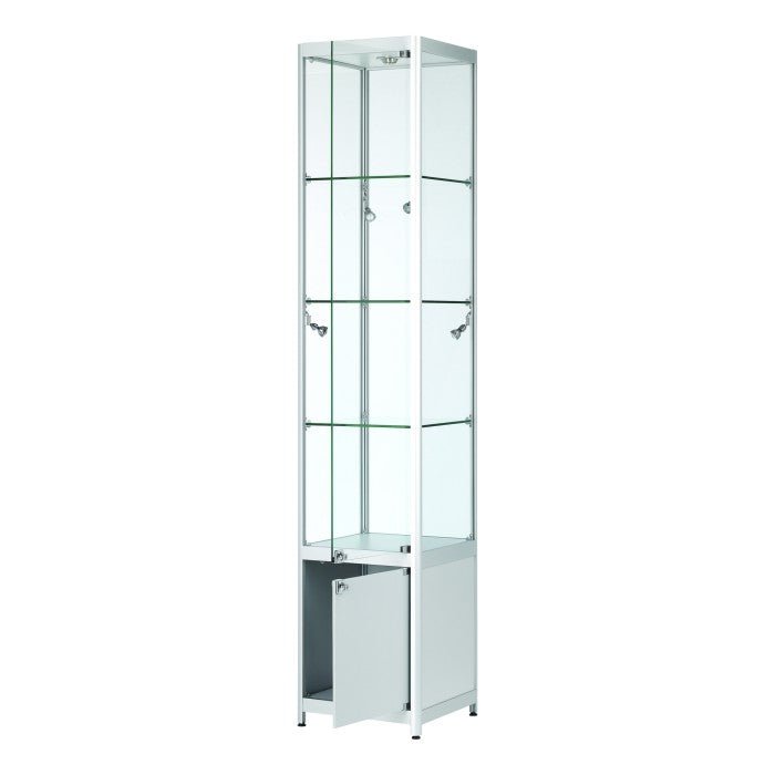 Vista Silver Display Cabinet Tall Narrow (with storage) – Display ...