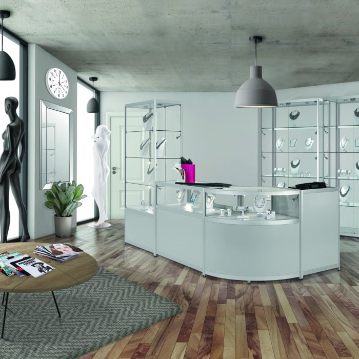 Vista Silver Display Cabinet Tall Wide – Display Cabinets Direct