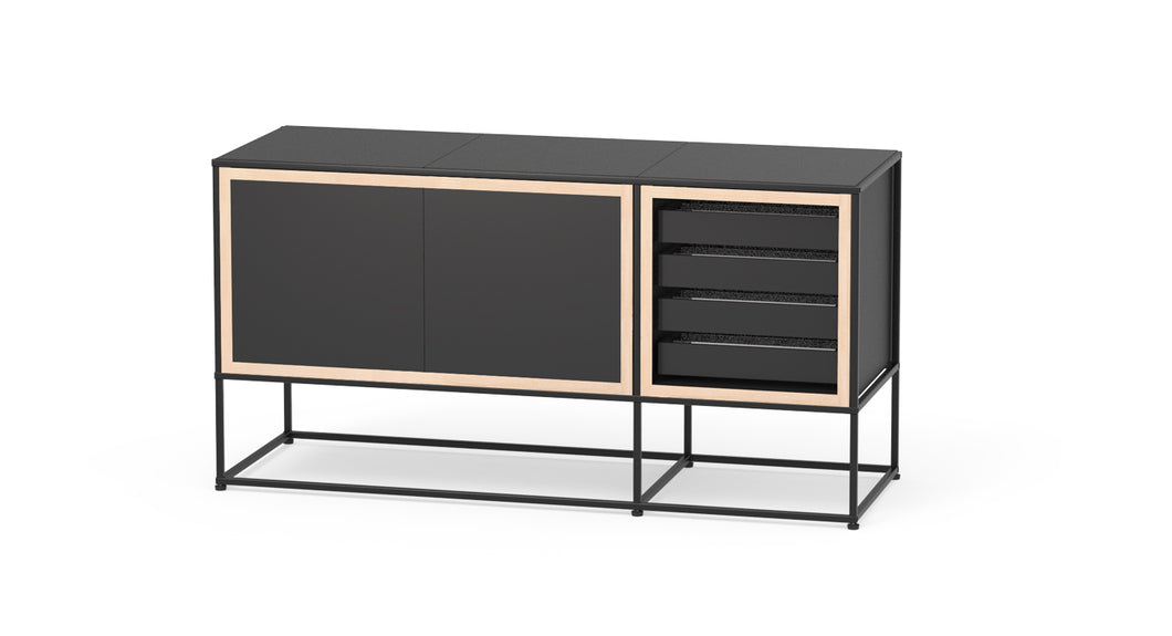 Caroline Display Storage With Trays and Doors SR-CD-TE08