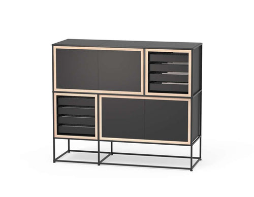 Caroline Display Storage With Trays and Doors SR-CD-TE10
