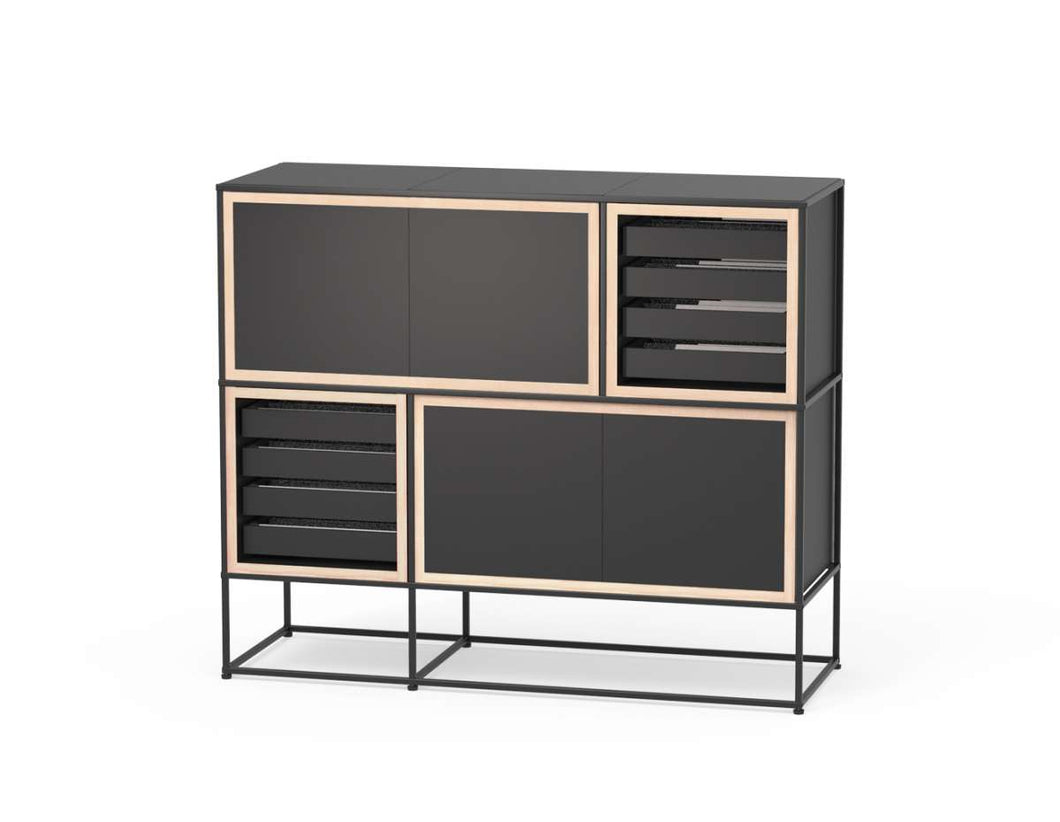 Caroline Display Storage With Trays and Doors SR-CD-TE10