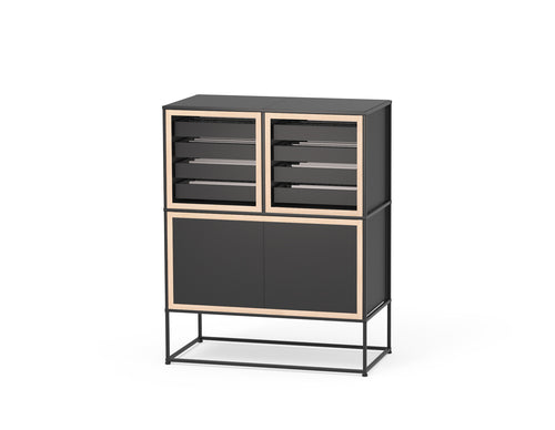 Caroline Display Storage With Trays and Doors SR-CD-TE02