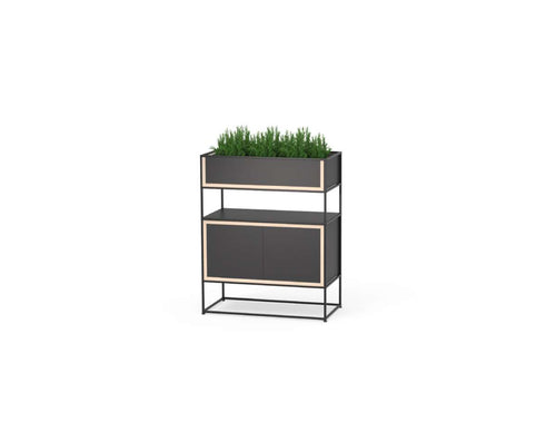 Caroline Display Storage With Planter Boxes and Doors SR-CD-PB02