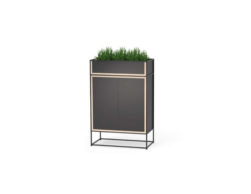 Caroline Display Storage With Planter Boxes and Doors SR-CD-PB04