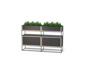 Caroline Display Storage With Planter Boxes and Doors SR-CD-PB06
