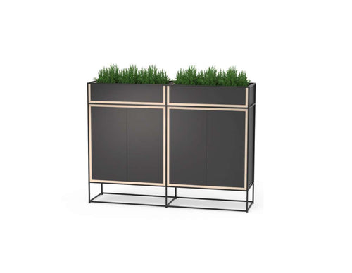 Caroline Display Storage With Planter Boxes and Doors SR-CD-PB08