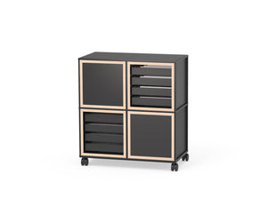 Caroline Display Shelving Trolley With Trays and Doors TR-CD09