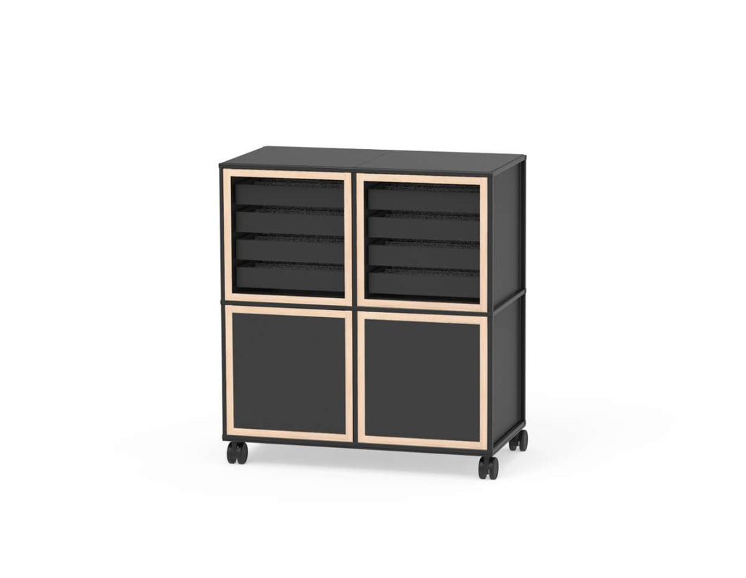Caroline Display Shelving Trolley With Trays and Doors TR-CD10