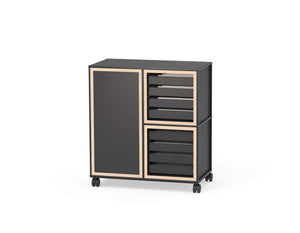Caroline Display Shelving Trolley With Trays and Doors TR-CD08
