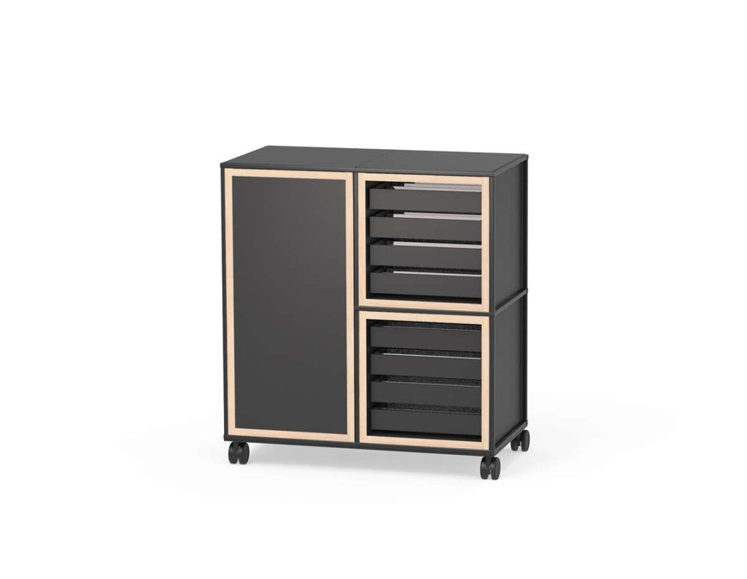 Caroline Display Shelving Trolley With Trays and Doors TR-CD08