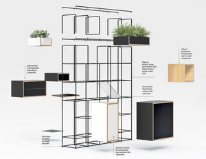 Caroline Freestanding Display Element with Glass Top SF-TG04