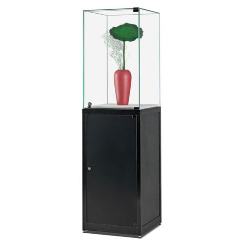 Nexus SV1 500 Pedestal with high glass top, hinged glass door and storage
