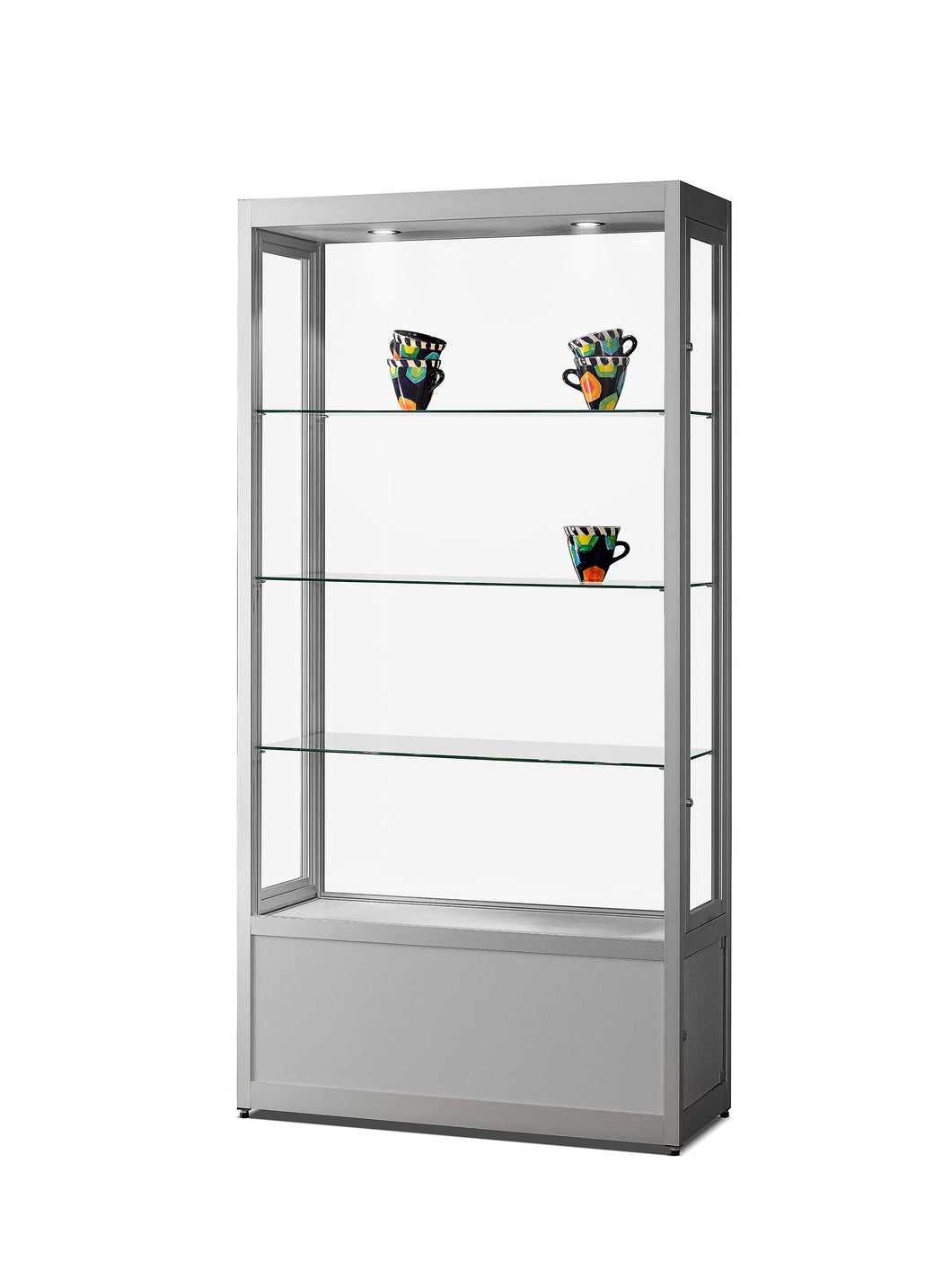 Olympus V8 Light 1000 Dustproof Glass Display Cabinet with Storage
