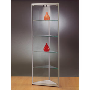 Aspire MPC 500 Glass Corner Display Cabinet silver