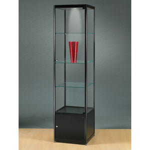 Aspire MPC 500 Glass Display Cabinet with Storage black