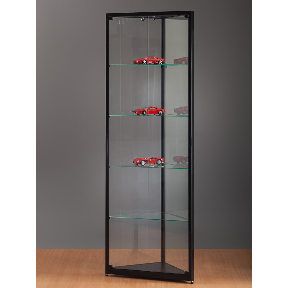 Aspire WMS 500 Glass Corner Display Cabinet Black