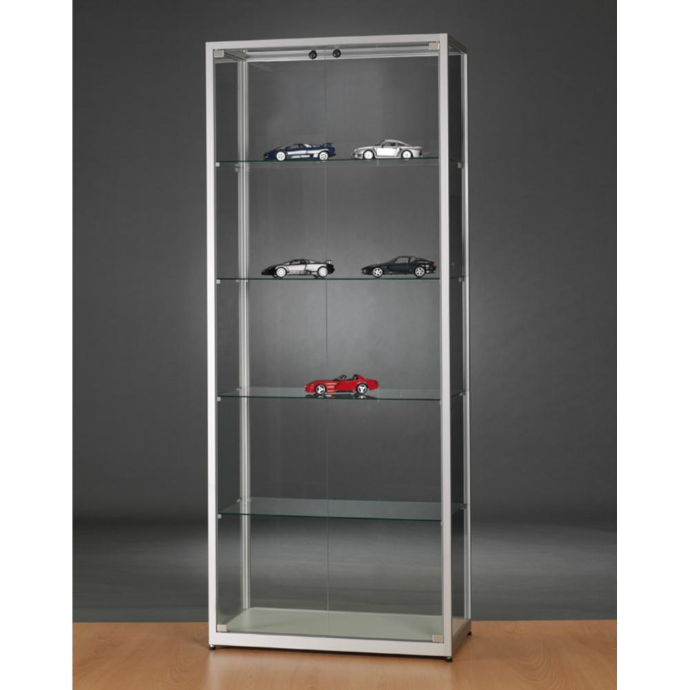 Aspire WMS 800 Front Opening Glass Display Cabinet Silver