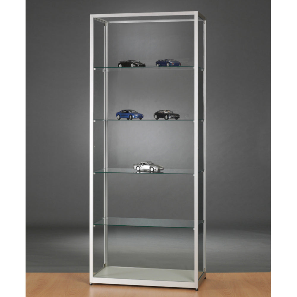 Aspire WMS 800 Side Opening Glass Display Cabinet Silver